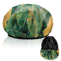 Luxury Shower Cap Terry Lined Reusable Triple Layer Waterproof Hair Elastic Caps Shower Bath Hat for Women Girls Cute Aesthetic-Leaf - color: AL17-Leaf