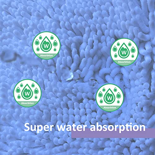 RUN HELIX White Bathroom Rugs Sets 4 Piece with Toilet Lid Cover, Non Slip Bathroom Mats Extra Soft Chenille Bath Rugs Absorbent Shaggy Rugs Perfect Plush Mats U-Shaped Toilet Rug Batroom Set - color: White, size: 1'8" x 2'8" (Square + oval + U-shape)