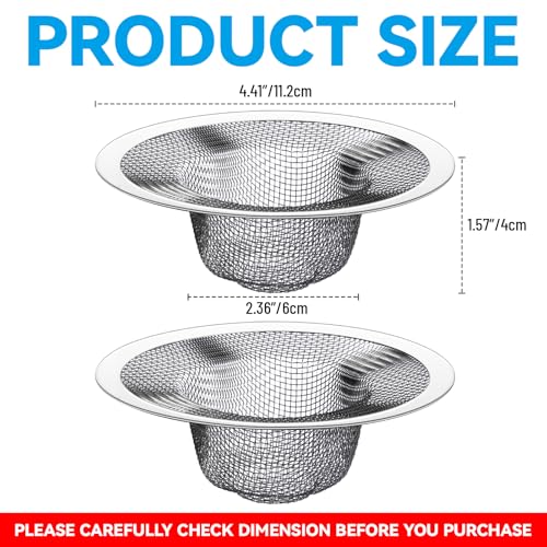 4.5" Top / 2.5" Basket Small Drain Strainer | 2Pcs Sink Drain Hair Catcher, Bathroom Sink Strainer,Drain Mesh Baskets for Laundry - size: 2Pcs Large