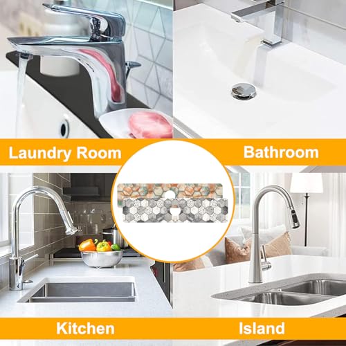 2 Pack Faucet Mat for Kitchen Sink Splash Guard Bathroom 23.5"X5.5" - size: 23.5" x 5.5"