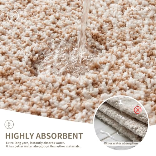 Bathroom Rugs Non Slip Washable, Ultra Soft Thick Shaggy Absorbent Bath Mats,High Density Foam Latex Non Slip Backing Bath Rugs,Microfiber Bath Mats for Bathroom Floor&Sink,24x17,White Beige - color: White Beige, size: 24" X 17"(Small Bathroom Rug)