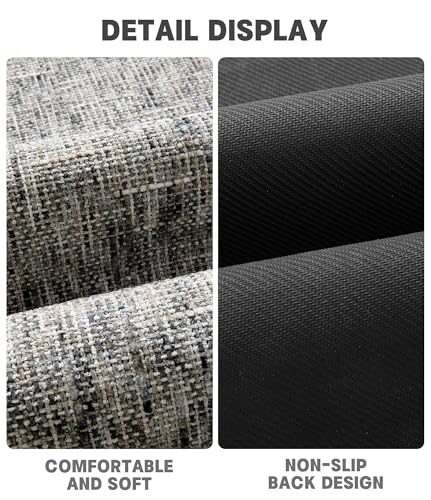 YIHOUSE Bathroom Rugs Sets 5 Pieces, Ultra Thin Non Slip Washable Bath Mat Sets, Absorbent Quick Dry Bath Mats for Bathroom Floor, Grey - color: Grey, size: 5 pieces