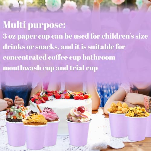3 oz Disposable Paper Cups, 50 Pack Bathroom Cups Mouthwash Cups | Small Paper Cups, Mouthwash Cup Espresso Cup for Party, Bathroom and Office (Purple) - color: Purple, size: 50 Count