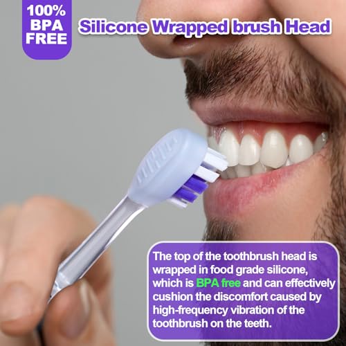 Metal Electric Toothbrush with UV Mode, Vibration and Oscillation Electric Toothbrush for Adults, 6 Brush Heads & Travel Case & Dust Cover, 5 Modes & Built in Timer, One Charge Last 120 Day（Sliver） - color: Sliver