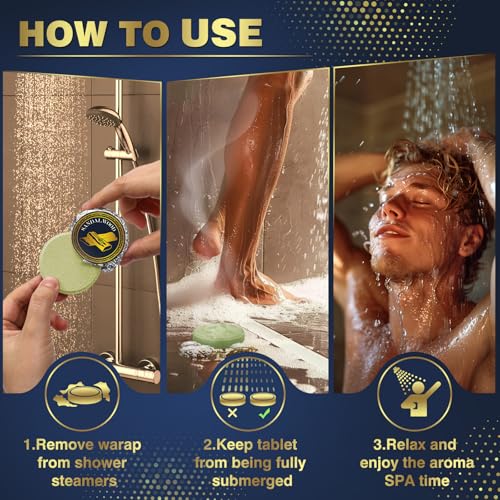 Qivatex Shower Steamers Aromatherapy for Men, Birthday Gifts for Men, Teen | Natural Essential Oils Spa Stress Relief & Relaxation Self Care Gifts for Him, Men, Dad, Husband, Boyfriend, Teen Boys - style: Blue Men