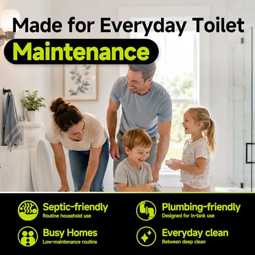 In-Tank Toilet Cleaner Bottle, Automatic Toilet Bowl Cleaners for Hard Water Stains, Septic System Friendly, Long Lasting Up to 180 Days / 1000+ Flushes