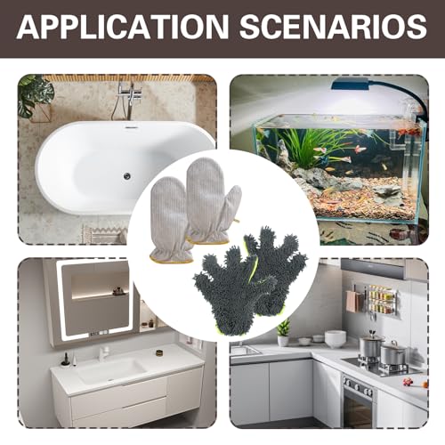 2 Pairs Pool Cleaning Scrubbing Mitt, Wire Washing Glove for Bathroom Shower Tile Hot Tub Spa Swimming Pool Scrubbing Care and Dirt Cleaning