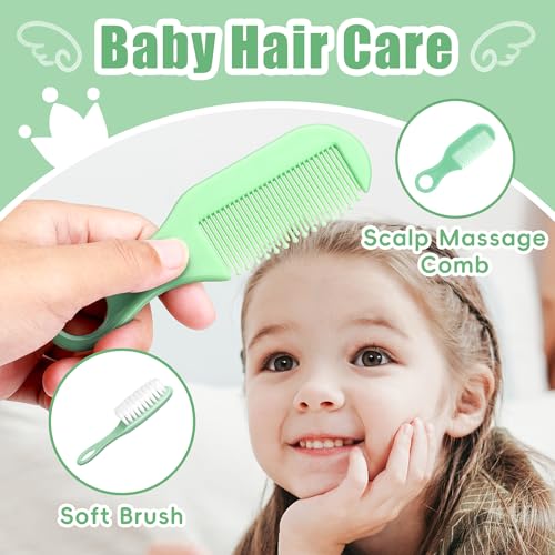 Qunlions life Baby Grooming Kit for Boys Girls Safety Newborn Nursery Essentials Grooming Set Gift for First-time Parents, Green 18 in 1 - style: Green 18 in 1