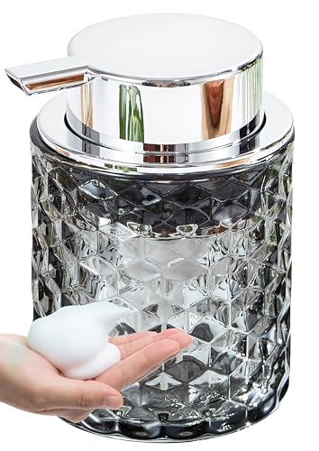 Malachi Foaming Hand Soap Dispenser, Refillable Clear Glass Foam Pump Bottle for Hand Soap, Dish Soap, Body Wash, Shampoo, Facial Cleanser & Baby Wash, Multi‑use for Bathroom, Kitchen & Commercial Use - color: Black