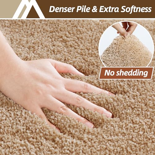 COSY HOMEER Toilet Rugs U-Shaped 24"x20",Soft Absorbent Bath Mat with Non-Slip TPR Backing, Machine Washable Shaggy Bath Rug for Toilet,Beige - color: Beige, size: 1'8" x 2' (U-Shape)