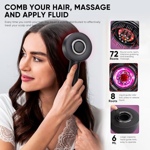 Rechargeable 3 in 1 Scalp Massager Hair Growth Oil Applicator,Electric Scalp Brush for Home & Travel,Gentle Scratching & Kneading,IPX7 Waterproof Electric Head Massager for for All Hair Types