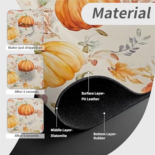 Faucet Fast Absorbent Pad - Autumn Pumpkins And Leaves Drying Pad, Suitable For Kitchen, Bathroom, Island And Other Scenes - color: Autumn pumpkins and leaves