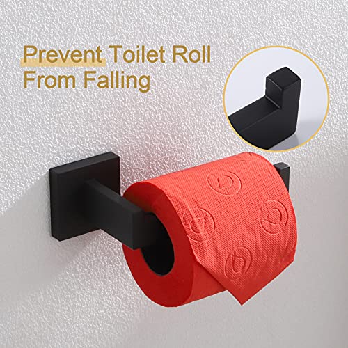 KOKOSIRI Black Toilet Paper Holders Bathroom Toilet Paper Roll Holder SUS304 Stainless Steel Contemporary Wall Mounted, 2 Pack, B2003BK-P2 - color: Matte Black, size: Without Shelf(2 Pack)