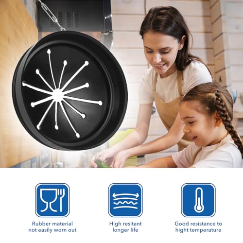 3 3/8" Inch Sink Splash Guard - Rubber Garbage Guard and Disposal Stopper for Whirlaway, Waste King, and GE Models (Black 3 3/8 in) - color: Black 3 3/8 In-2pcs