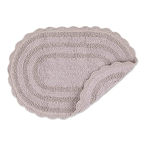 DII Crochet Collection Reversible Bath Mat, Small Oval, 17x24, Dusty Lilac - color: Dusty Lilac, size: 1'5" x 2' (Oval)