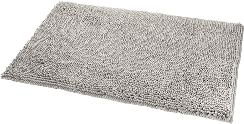 Amazon Basics Platinum Bathroom Rug Mat, Ultra Absorbent Plush Shag, Non-Slip, Quick Drying, Machine Washable, 21" x 34" (Pack of 12) - color: Platinum, size: 1'9" x 2'10" (Rectangular) (Pack of 12)