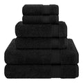 Cotton Paradise 100% Cotton Turkish Towel Set, Soft Absorbent Quick Dry, 6 Piece Towel Set, Coal Black - color: Coal Black, size: 6 PC SET (27x54" + 16x28" + 13x13")
