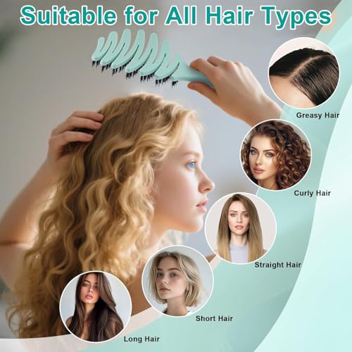Wet Natural Boar Bristle Hair Brush for Fine Hair - A Great Gift | Smoothing Vented Detangling, Hair Texture, Gentle Scalp Feel, for Women and Men, Paddle, Frizz, Thin Hair, High Quality - color: Aqua