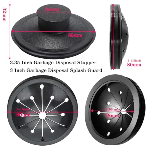 3 Inch Garbage Disposal Splash Guard Collar Sink Garbage Disposal Splash Guard for Whirlaway, Waste King, Sinkmaster and GE Models with 3.35 Inch Sink Stopper Replacement Garbage Disposal Stopper
