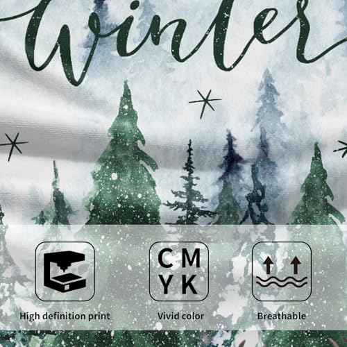 Winter Forest Deer Hand Towels Hello Winter Hand Towels for Bathroom Winter Pine Tree Fingertip Towels Set of 2 Christmas Trees Face Towels Soft Hand Bath Towel Decorations for Home Spa Gym 14”x28” - color: Winter Forest Deer