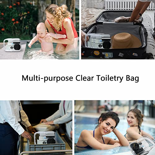 Buminee Clear Pouch, Makeup Bag, 6.6"x2.3"x4.7" TSA Approved Toiletry Bag-1 Pack All Clear - color: clear