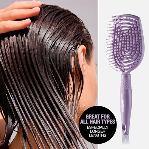 Conair Scalp Care Detangling hairbrush - Curly Hair Brush - Scalp Massager - hairbrushes for women & men - detangler for all lengths - can use wet or dry - Paddle - color: Electric Purple, size: 1 Count (Pack of 1)