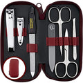 marQus Manicure Sets for Women & Men from Solingen Germany with Glass Nail File - Quality Grooming Kit Incl. Nail Clippers & Glass Nail File, Nail Kit Perfect for Pedicure. - color: Red
