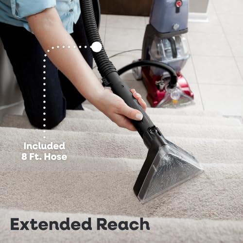 Hoover PowerScrub Deluxe Carpet Cleaner Machine, Deep Cleaning Carpet Shampooer Machine, SpinScrub Brushes, HeatForce Drying, Pet & Upholstery Tools, Pair with Hoover Carpet Cleaner Solution - style: PowerScrub Deluxe