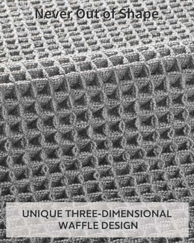 tchdio Waffle Bath Mat Rug, Super Absorbent Non Slip Bath Mats for Bathroom Mat Ultra Soft Bathmat Machine Washable Bathroom Rugs with Tassels, Bath Rugs Beside Tub, 17" x 24" - color: Dark Grey, size: 17" x 24"