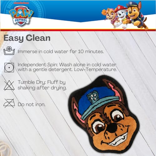 Paw Patrol Chase 100% Cotton Non Slip Plush Bathroom Mat Rug (Officially Licensed Product) By Franco - color: Paw Patrol