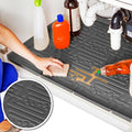 XTREME MATS Waterproof Undersink Mat (Grey 34" 1/4 x 19 1/4) Cabinet Base Liner for Bathroom Vanity Cabinets Catches Leaks Prevents Damage Flexible Driptray - color: Gray, size: 34" 1/4 x 19" 1/4)