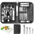 26-Piece Professional Manicure and Pedicure Kit, Nail Clippers Set, Stainless Steel Nail Care Tools with Travel Case, Silver White - color: Silver