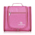 Freegrace Extra Large Hanging Toiletry Bag for Men and Women - Water-Resistant Nylon Travel Bathroom Organizer for Cosmetics, Makeup, and Toiletries - color: Cerise Pink