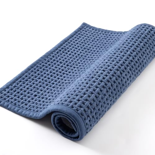 Bathroom Rugs Non Slip Washable, Super Absorbent Thin Bath Mat for Small Quick Dry Low Pile Bathroom Rug, (Navy Blue, 24″x16″) - color: Navy Blue, size: 1'4" x 2' (24″x16″)