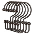 Amazer Bronze Shower Curtain Hooks, 12PCS Minimalist Simple Double Shower Curtain Rings, Rust-Resistant Metal Shower Hooks Shower Curtain Hangers, Shower Rings for Bathroom Shower Rods Curtains - color: Bronze, style: Minimalist - Double Hooks