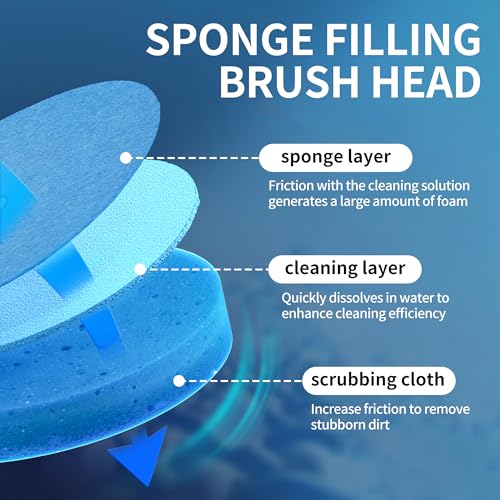 Disposable Disposable Toilet Bowl Cleaner Brush, Toilet Brush and Holder Set with Refills, Bathroom Cleaning Supplies (32 Replacement Heads) - color: 32 Replacement Heads