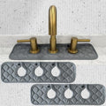 Bathroom Sink Splash Guard 3-Round-Hole : AHA HOMEWARE, Faucet Mat for Bathroom Sink 3 Holes (Gray & Gray) - color: Gray & Gray