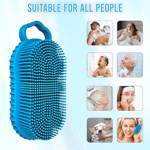 Multi-Function Silicone Scalp Scrubber and Shampoo Brush Soft Scalp Massager for Exfoliation, Dandruff Removal, Relaxation, Supports Circulation & Growth, Scalp Brush Comfy for Wet & Dry Use in Shower