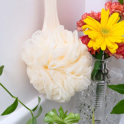 EcoTools 2 Pack EcoPouf Bath Brush, Loofah Brush for Bath & Shower, Made with Long Handle & Recycled, Soft Netting for Gentle Exfoliation, Back Brush for Men & Women, Cruelty-Free