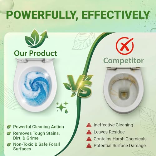 50PCS Toilet Bowl Cleaner Refills, Disposable Wand Refills Compatible with Most Systems, Scrubber Refill Heads for Bathroom Cleaning