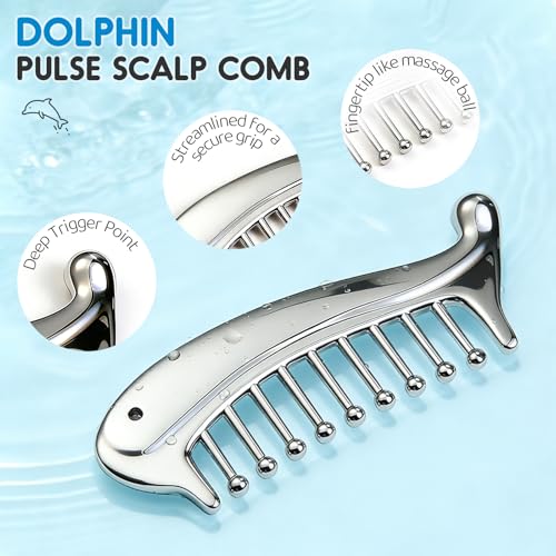 Gua Sha Tool For Face, Metal Gua Sha Comb For Scalp Massage & Scalp Gua Sha | Fixed Massage Points For Deep Scalp Massage & Head Gua Sha. Portable Massage Comb For Women, Relax Anytime At Home & Office - color: Stainless Steel Gua Sha