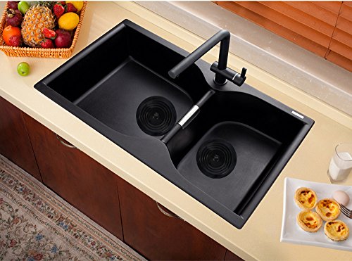 V-TOP Tub Stopper 2 Pack, 6 inches Large Silicone Drain Plug Hair Stopper Flat Suction Cover for Kitchen, Bathroom and Laundry - color: 6" Black