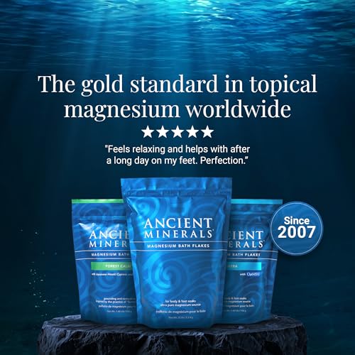 Ancient Minerals Magnesium Bath Flakes of Pure Genuine Zechstein Chloride - Resealable Magnesium Supplement Bag that Will Outperform Leading Epsom Salts 1.65 lbs - size: 26.4 Ounce (Pack of 1)