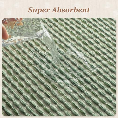 AMOAMI Unique Woven Bath Mat, Super Absorbent Non Slip Bath Mat, 20" x 32", Sage - color: Sage, size: 20" x 32"