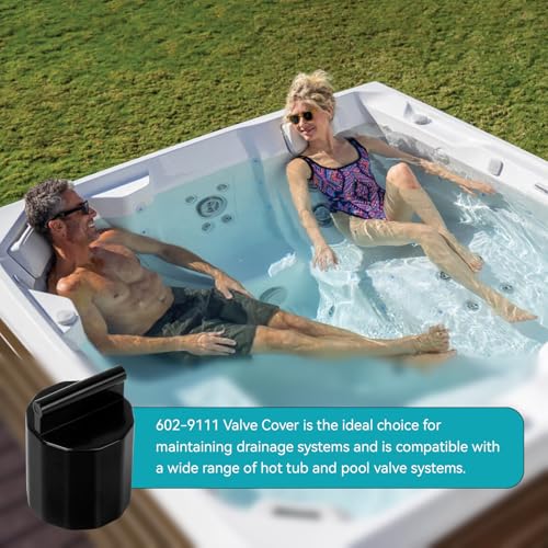 Hot Tub Drain Valves Cap Only fit for Waterway Pool and Spa Filters, Replacement Part Number: 602-9111, Black Drain Fill Valve Replace Waterway Drain Valve Replacement Parts