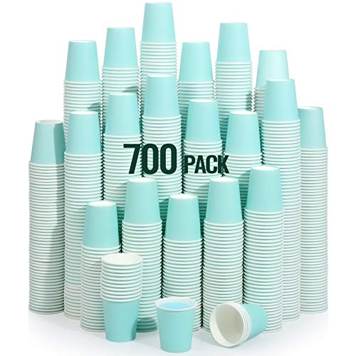 AOZITA [700 Pack] 3 oz Paper Cups, Sky Blue Mouthwash Cups, Disposable Bathroom Cups, Espresso Cups, Paper Cups for Party, Picnic, BBQ, Travel, and Event - size: 700 Count (Pack of 1)