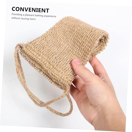 Ipetboom 2pcs Natural Sisal Back Scrubber and Bath Rub Glove Set Exfoliating Mitt for Shower and Bath Deep Cleaning Glove and Strap