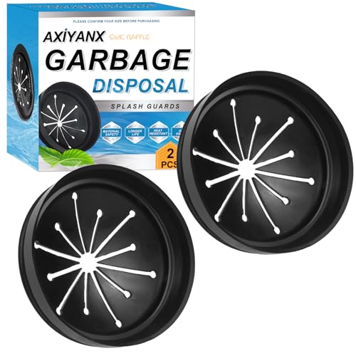 3 3/8" Inch Sink Splash Guard - Rubber Garbage Guard and Disposal Stopper for Whirlaway, Waste King, and GE Models (Black 3 3/8 in) - color: Black 3 3/8 In-2pcs