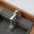 Faucet Mat for Kitchen Sink, Diatomite Quick Drying Stone Mat & Sink Protector, 15.8" x 4" Kitchen Sink Splash Guard, Absorbing Stone Tray for Bathroom Counter (Dark Gray)