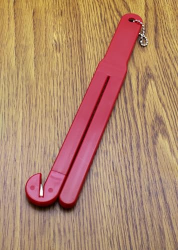 Food Bag Pouch Cutter Opener with Stainless Steel Blade and Squeezer for Kitchens - Includes EZ Hang Chain (Red) - color: Red